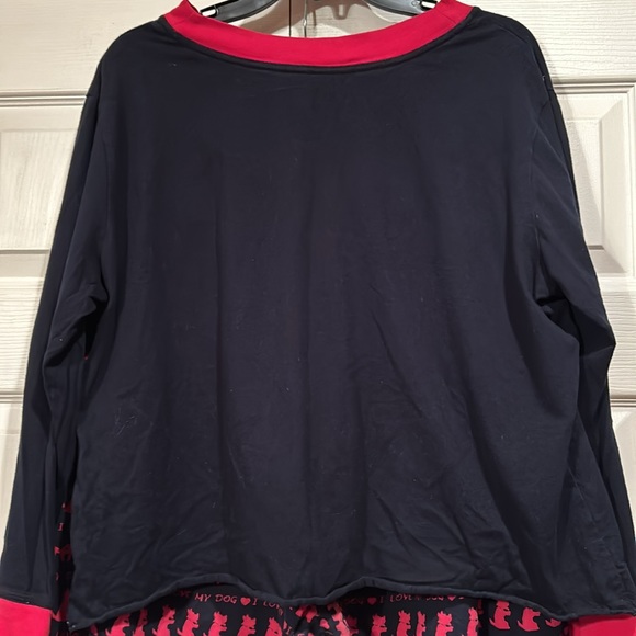 Sleep Spence - 2 Pc Black & Red, “I ❤️ My Dog” Pajamas, XL Shirt & 1X Pants - Picture 3 of 8